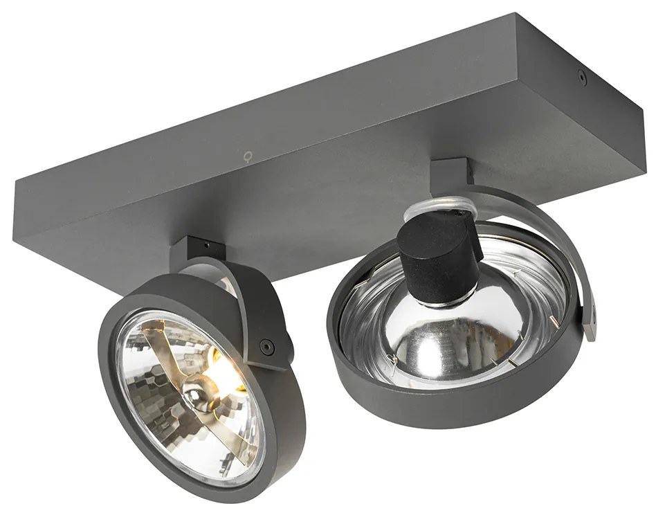 Faretto di design grigio regolabile 2 luci - Go
