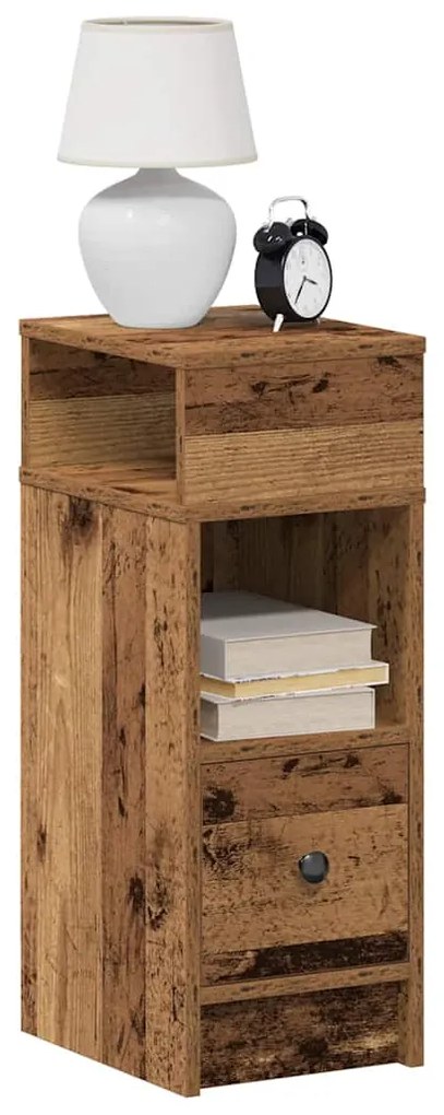 Comodino Con Cassetto Legno Antico 25x31x66 Cm /