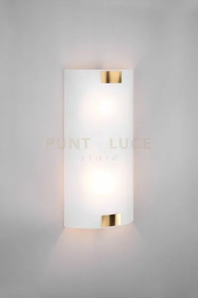Pura applique vetro rettangolare ganci metallo ottone invecchiato l...