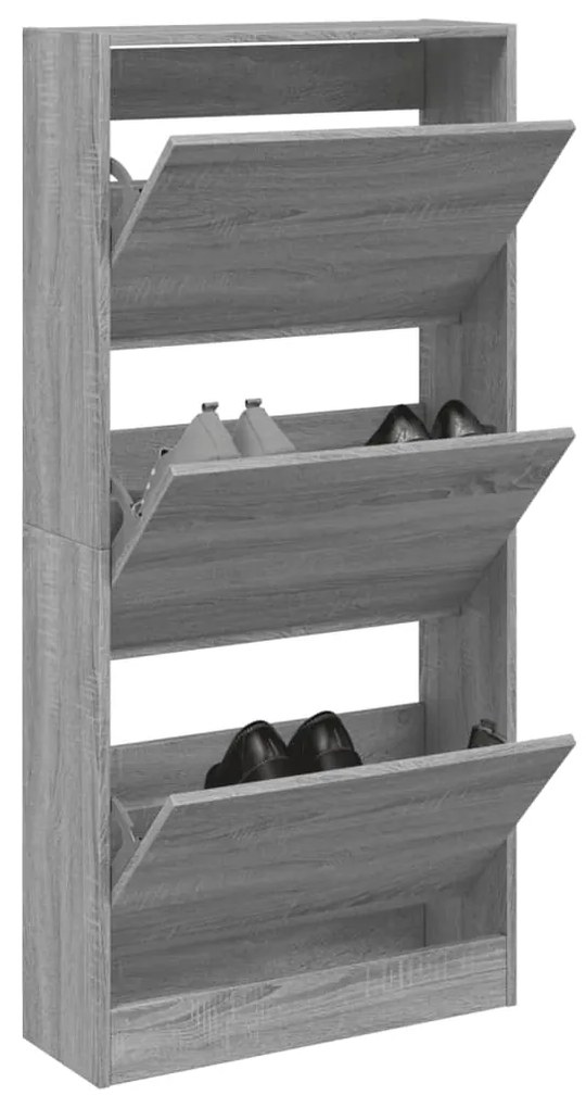 Scarpiera Grigio Sonoma 60x21x125,5 Cm İn Legno Multistrato /