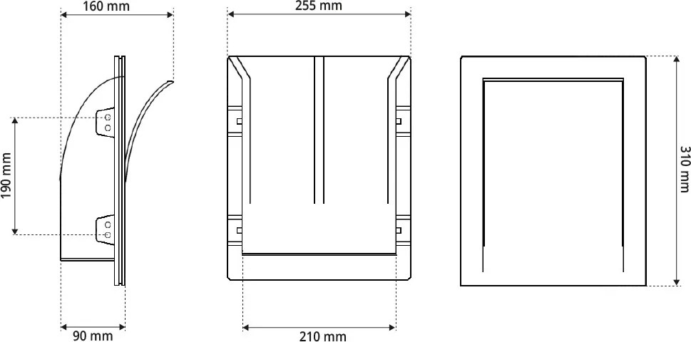 Applique Rettangolare da Incasso 2xE14 in Gesso Pitturabile