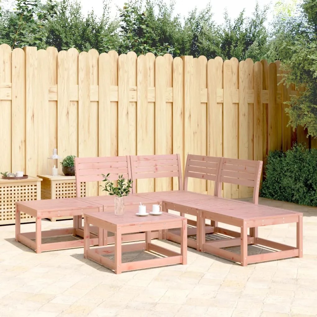 Set divani da giardino 5 pz in legno massello di douglas