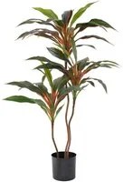 Pianta artificiale Dracaena H95 cm con Vaso Verde