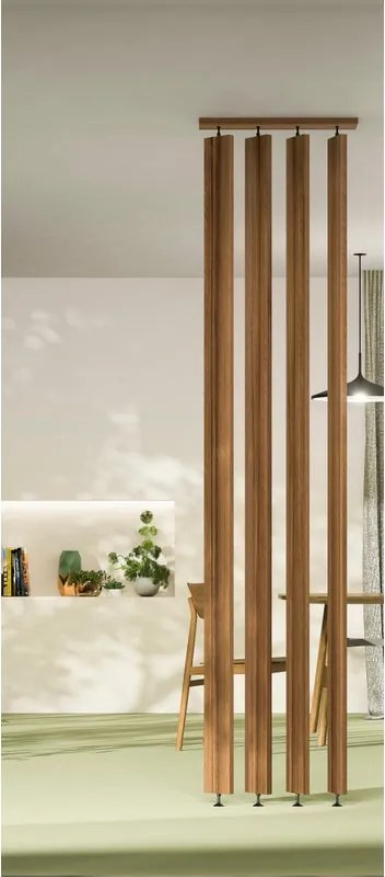 Parete divisoria Modulo a 4 Flag Berna in truciolare L 620 x H 2700 cm noce