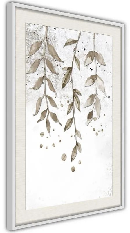 Poster  Curtain of Leaves  Cornice Quadri Cornice nera con pass-partout, Larghezza x Altezza Home decor 40x60