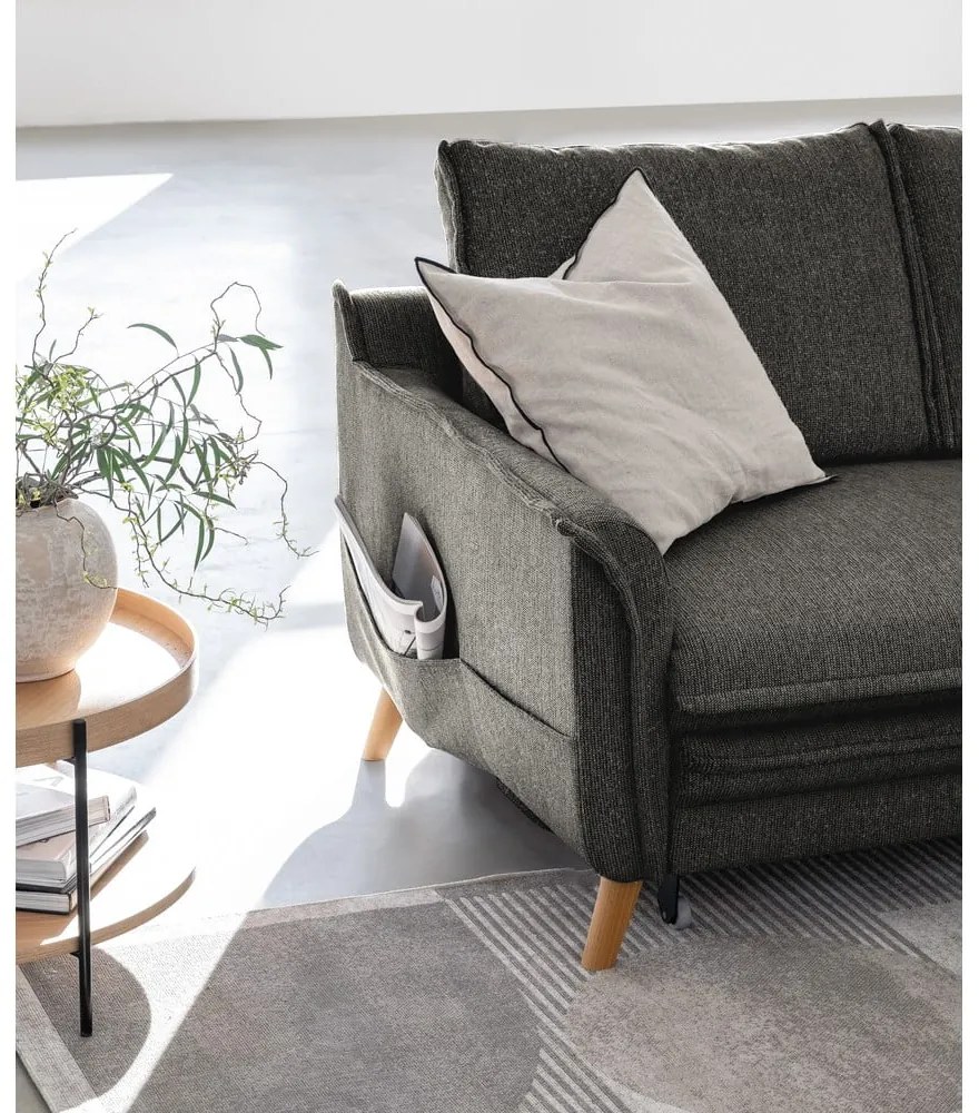 Divano letto angolare grigio scuro (angolo destro) Charming Charlie - Miuform