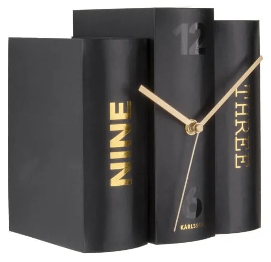 Orologio da tavolo nero a forma di libro Book - Karlsson