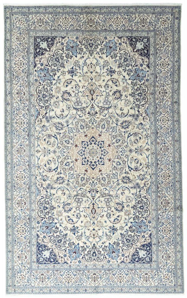 Nain Tappeto 200x330 Beige (Iran) Annodato A Mano