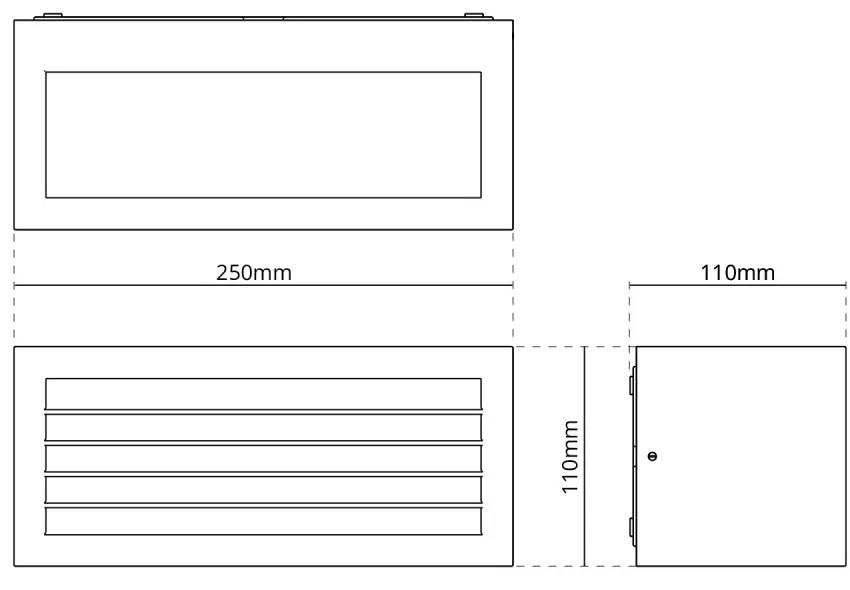 Applique Line Design E27 Mattone Ruggine Corten IP65 Antiabbagliamento Base E27