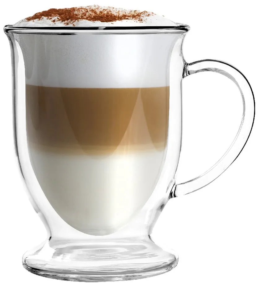 Tazze in set con parete doppia/da latte in vetro 2 pz 250 ml Amo – Vialli Design