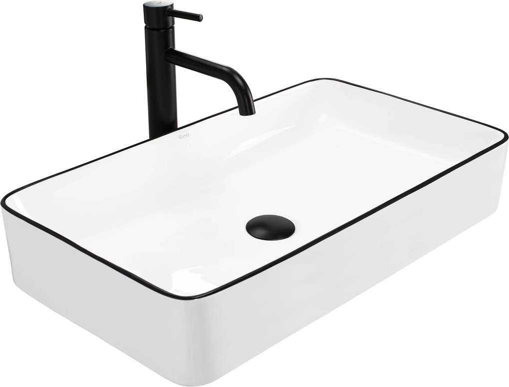 Lavabo da appoggio Rea Denis Black Edge
