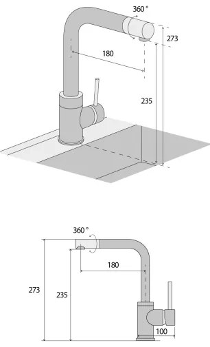 Concept BDG4327BE - Miscelatore per lavello 27,3 cm granito/beige