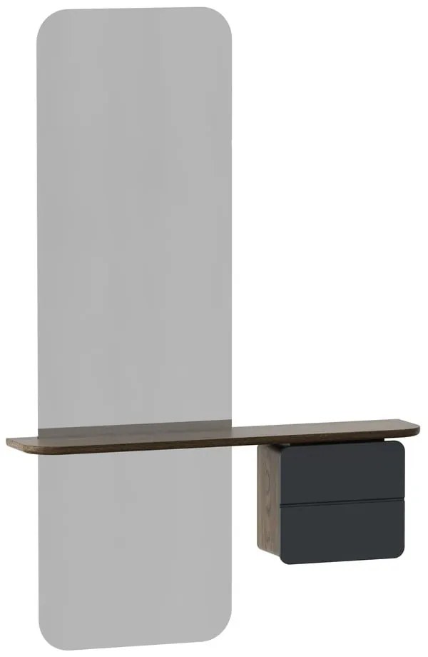 Set da corridoio marrone antracite con decoro in rovere One More Look - UMAGE