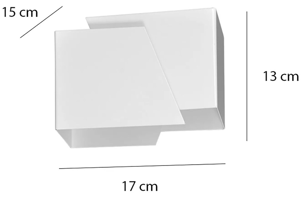 Applique Moderna 1 Luce Bjorn A Forma Geometrica In Acciaio Bianco