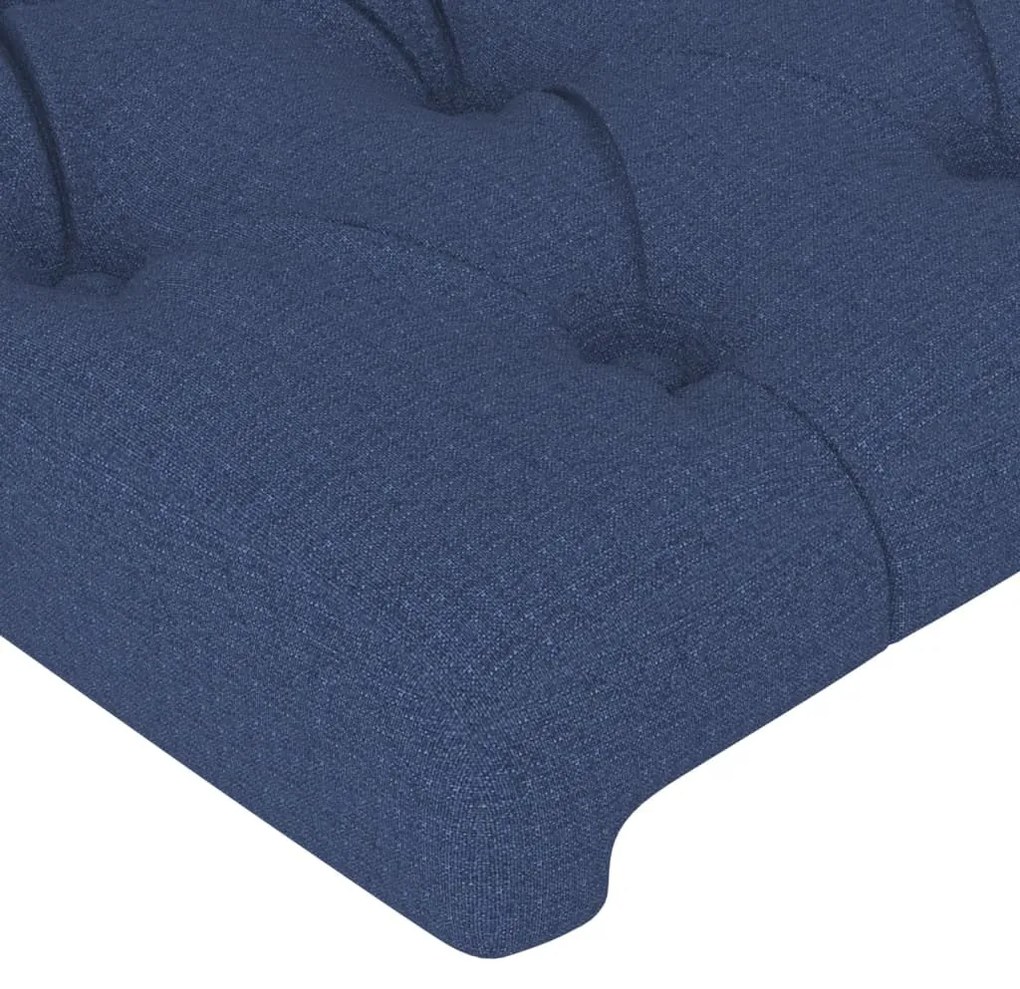 Testiera ad orecchio blu 93x23x118/128 cm in tessuto