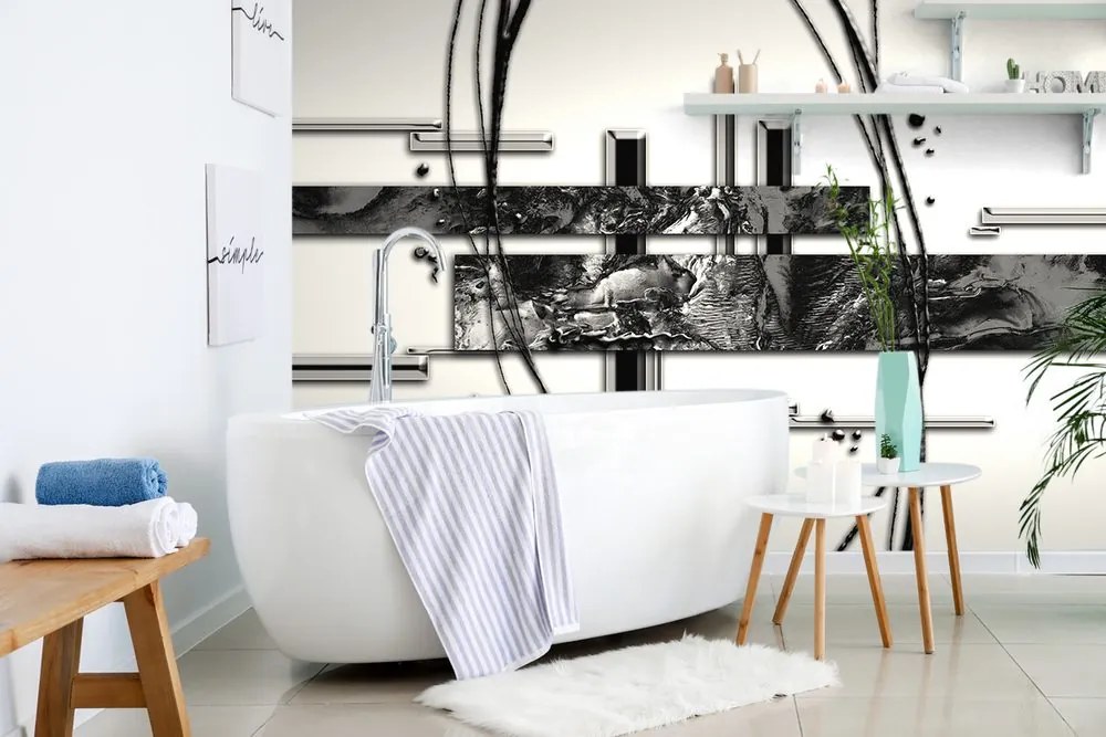 Carta da parati – Astratto di lusso in bianco e nero