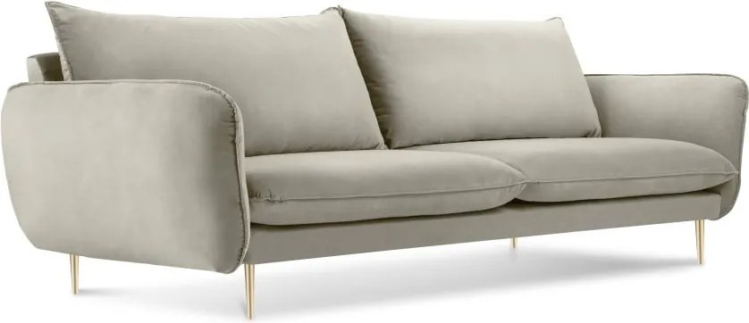 Divano Vienna 3 posti in velluto con gambe oro - L200cm