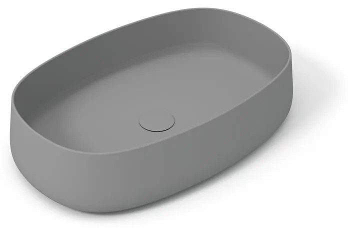 Lavabo da appoggio OLYMPIA CERAMICA ovale piletta non inclusa in ceramica L 60 x H 15 x P 40 cm grigio piletta non inclusa