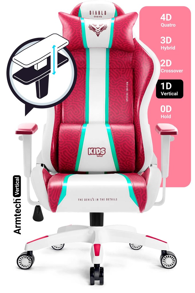 Sedia da Gaming Diablo X-One 2.0 Candy Rose: Kids Size