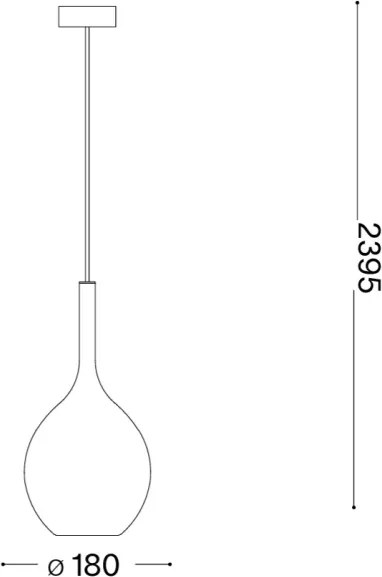 Ideal Lux - Lampada a sospensione su cavo KALIQUE 1xE27/42W/230V Ø 18 cm blu fumé