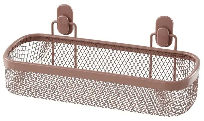 Mensola bagno rettangolare mocha in acciaio con 1 ripiano -Taki