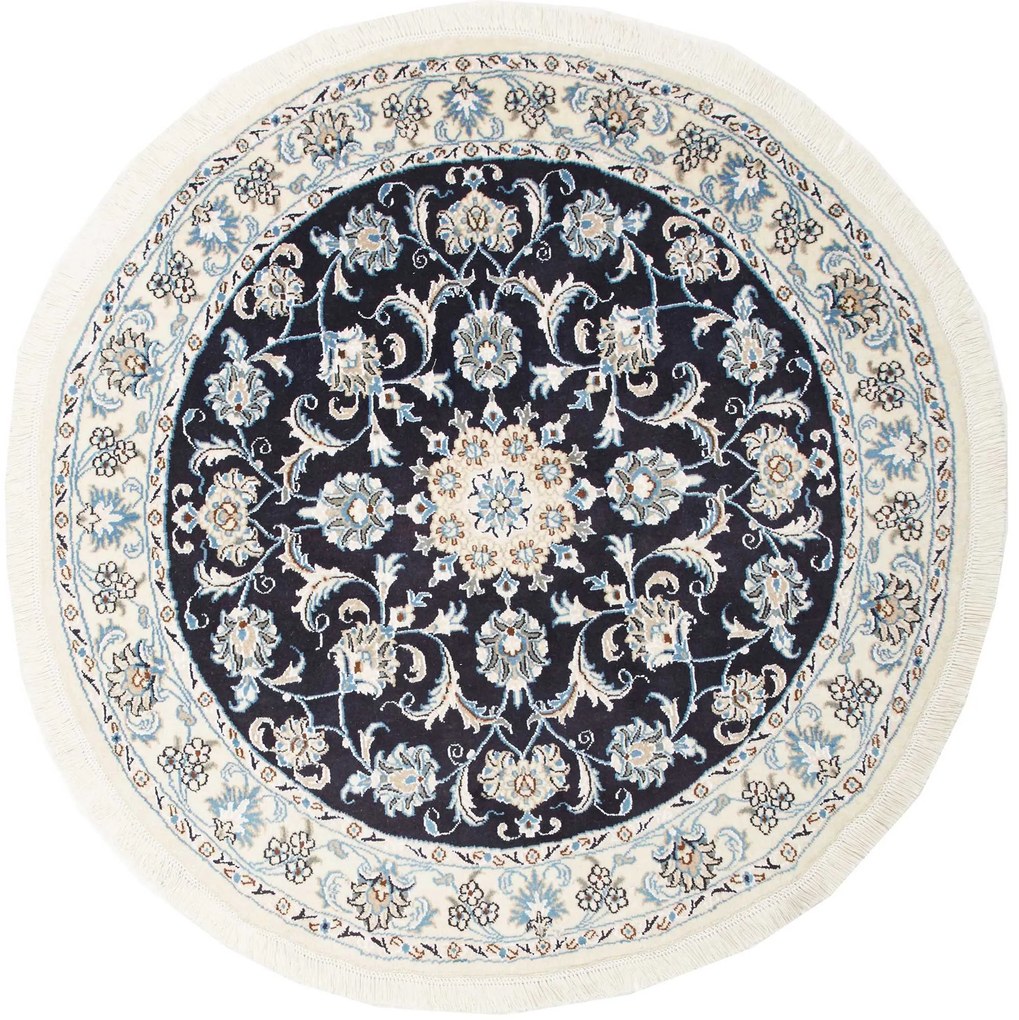 Nain Tappeto persiano 140x150 Blu (Iran) Annodato A Mano