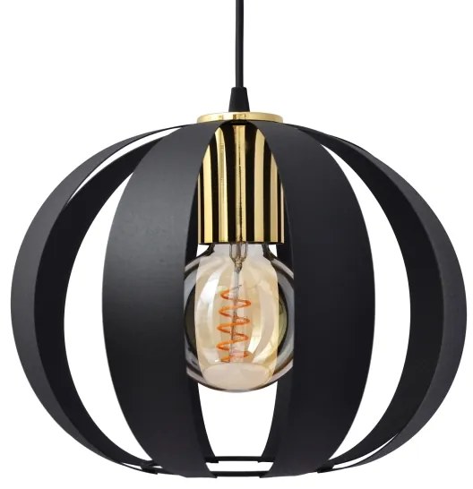 Lampadario a sospensione con filo NEWTON 1xE27/15W/230V nero/oro