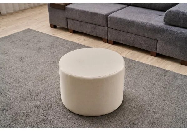 Pouf RABO, diametro 58 cm, crema