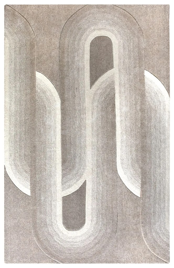 TURIN - tappeto in lana avorio con decoro