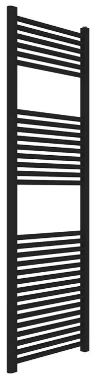 Termoarredo design nero opaco L 50x150 interasse 45 cm con Kit valvole