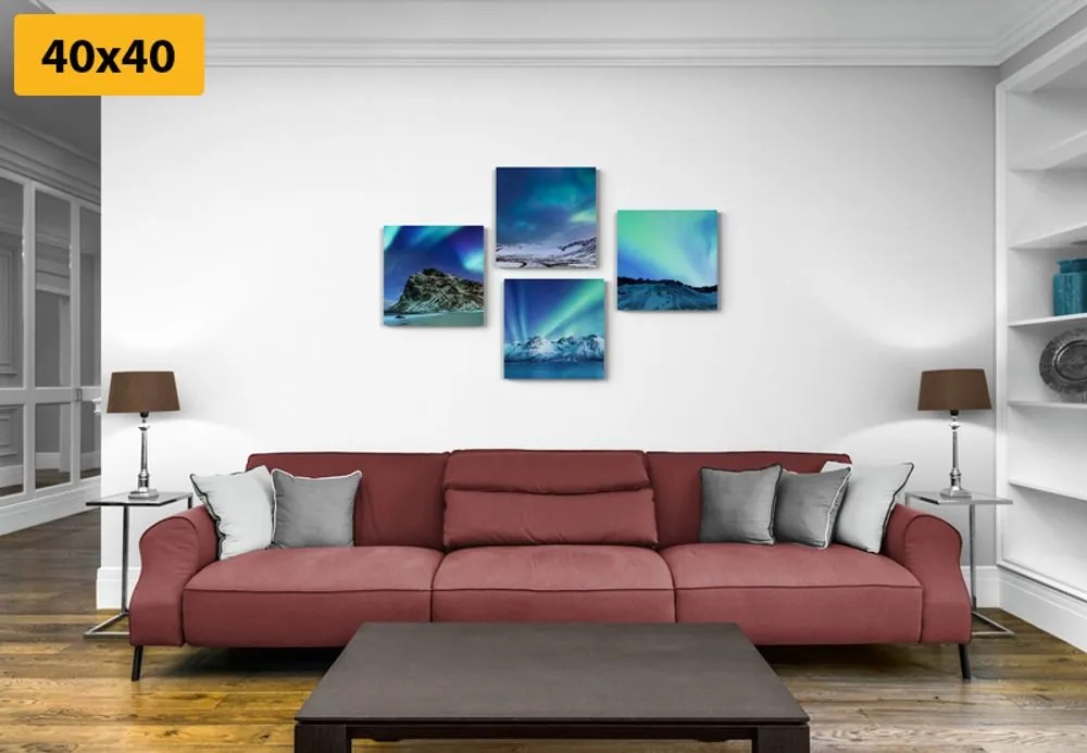 Set di quadri – Bellezza dell'aurora boreale
