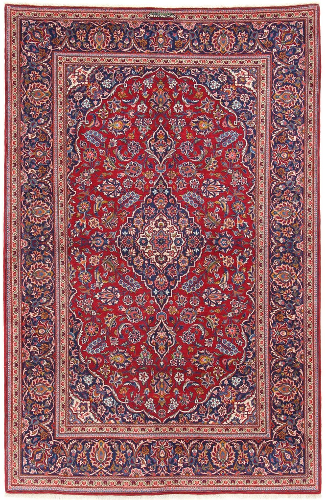 Kashan Tappeto 140x210 (Iran) Annodato A Mano