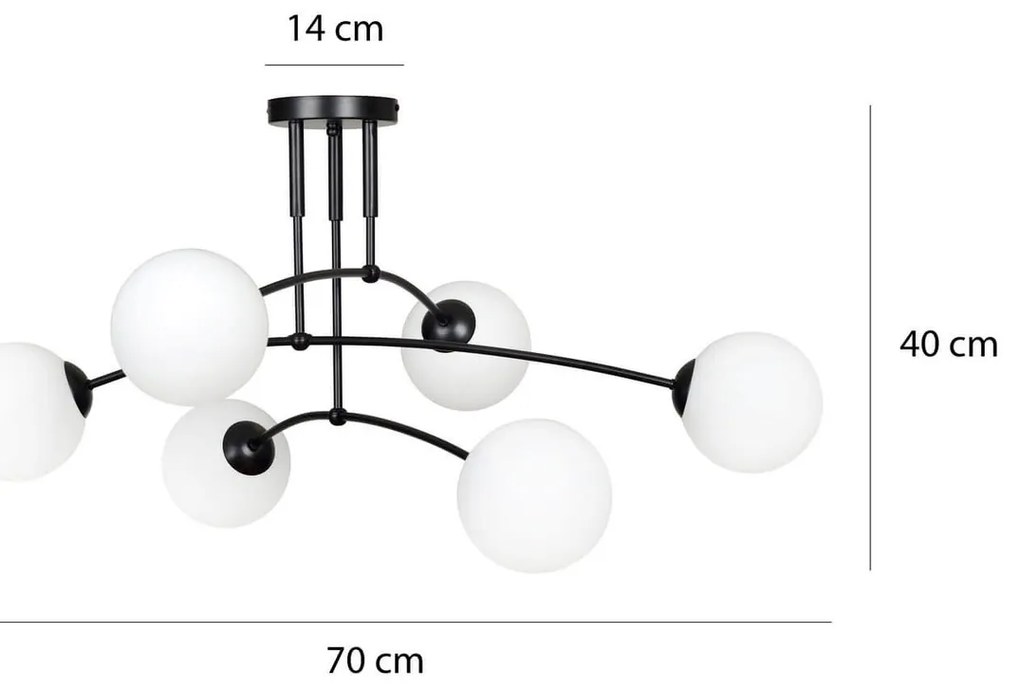 Lampadario a sospensione PREGOS 6 BLACK