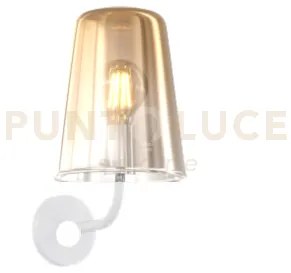 Applique bianco 1 luce ambra 1164bi-at-am