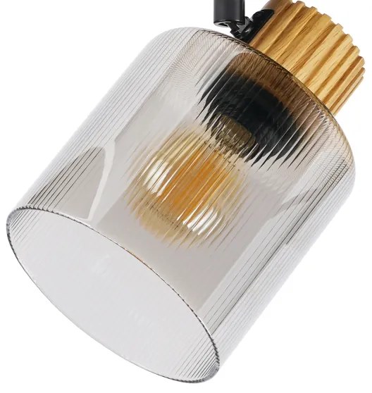 Brilagi - Lampada da terra HYGGE 3xE14/15W/230V legno/fumé