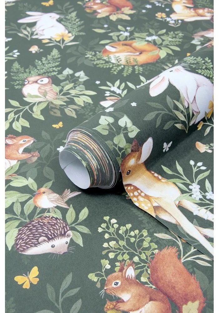 Carta da parati per bambini 10 m x 50 cm Forest Friends - Lilipinso
