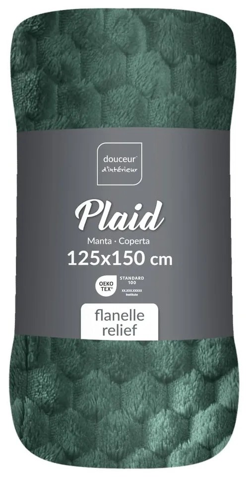 Coperta verde in microflanella 125x150 cm Mini Frosty – douceur d'intérieur