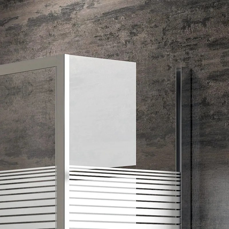 Kamalu - Box doccia 150x80 laterale fisso 80cm vetro serigrafato altezza 180cm | K410NS