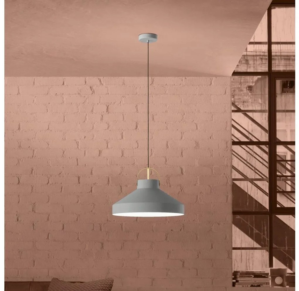 Eglo 390226 - Lampadario a sospensione con filo ESTEPONA 1xE27/40W/230V grigio