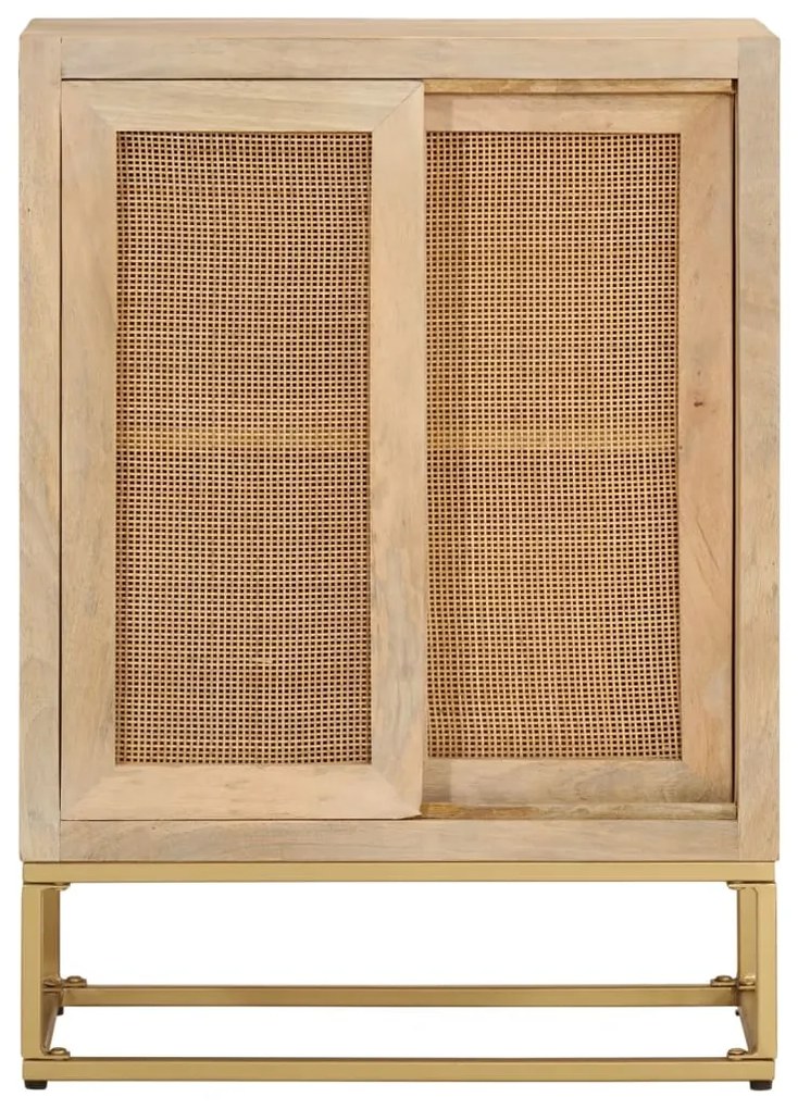 Credenza 55x30x76 cm in legno massello di mango e ferro