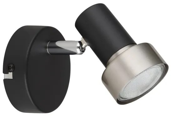 Globo 57917-1N - Faretto da parete MASON 1xGU10/25W/230V nero/argento