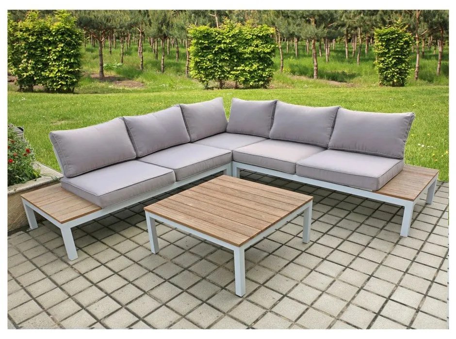 Divano angolare da giardino con tavolo contenitore Valentina - Garden Pleasure