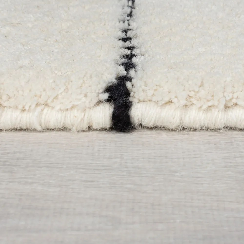 Tappeto in lana color crema tessuto a mano 160x230 cm Dottie Linear - Flair Rugs