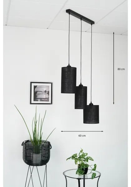 Brilagi - Lampadario a cavo TUBES 3xE27/15W/230V nero