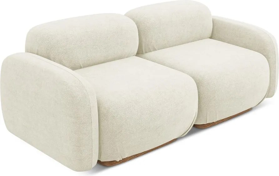 Divano componibile color crema con rivestimento in bouclé 190 cm Ailani – Makamii