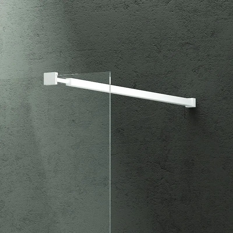 Parete doccia walk in 130 cm con profilo bianco opaco KW-100W - KAMALU