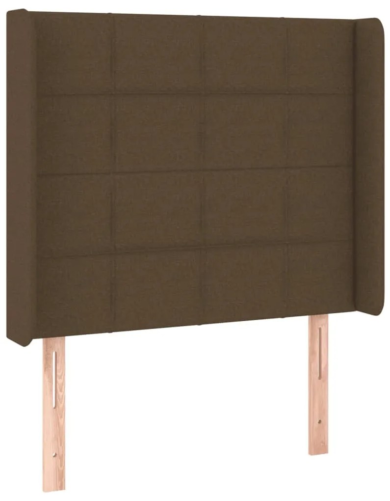 Testiera a led marrone scuro 93x16x118/128 cm in tessuto