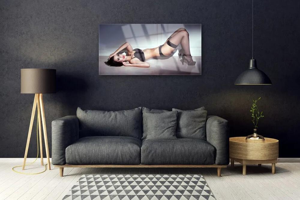 Quadro acrilico Donna erotica sexy 100x50 cm