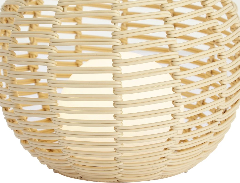 Lampada da Tavolo da Esterno Beige 25cm Incl. LED Ricaricabile con USB-C IP44 - Oli