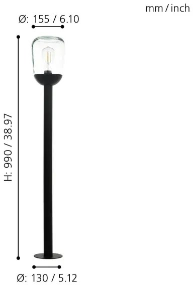 Eglo 98703 - Lampada da esterno DONATORI 1xE27/60W/230V IP44